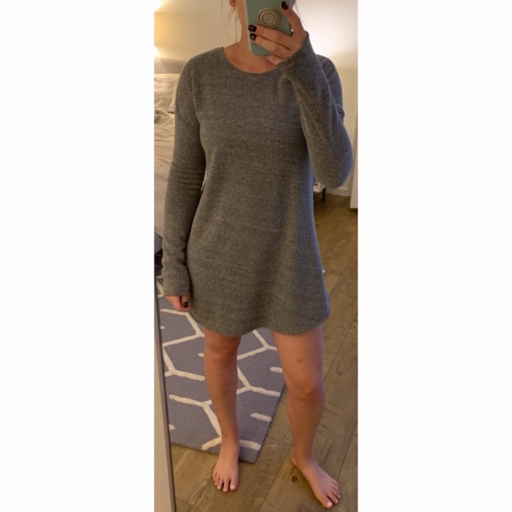 Reformation Grey Fleece Sweater Dress - Picture 6 of 6
